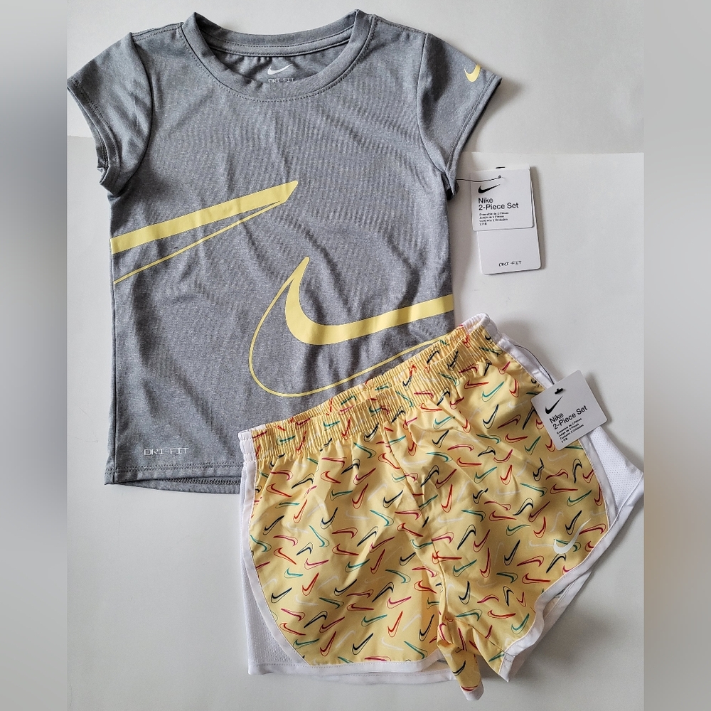 Nike Kids Gray and Yellow Matching Set